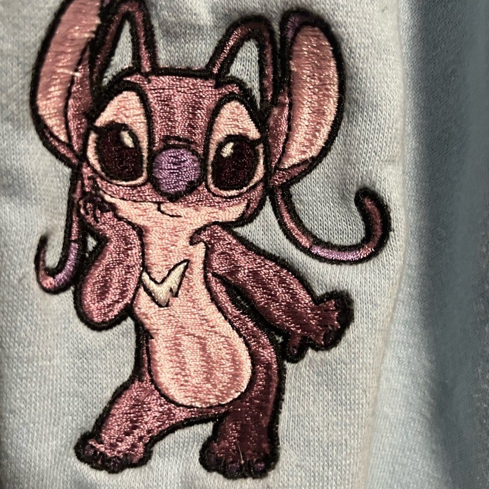 Women's Light Blue Ohana Stitch Sweatshirt XXL - Picture 5 of 6